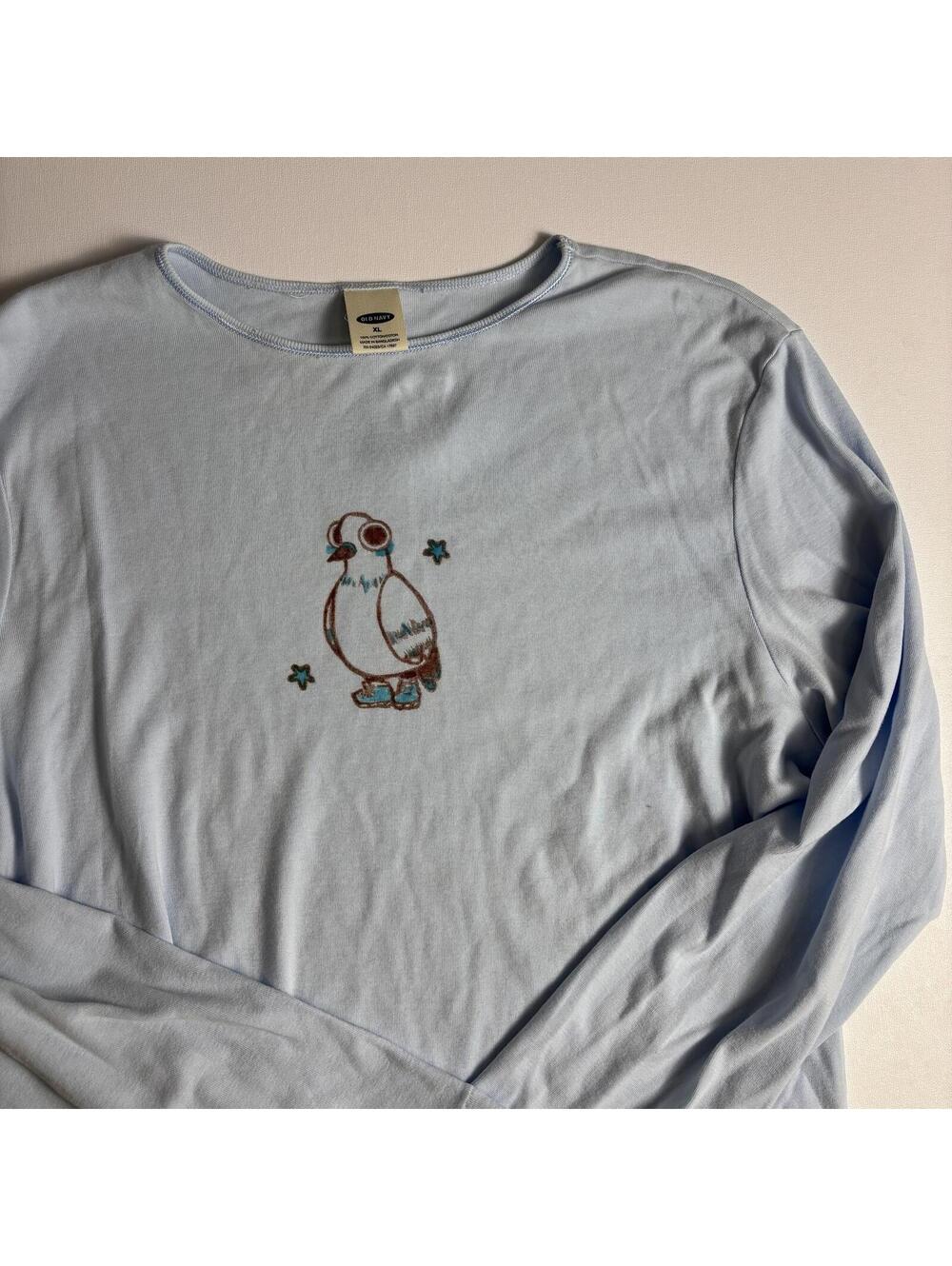 Custom Pigeon Long Sleeve Tee XL